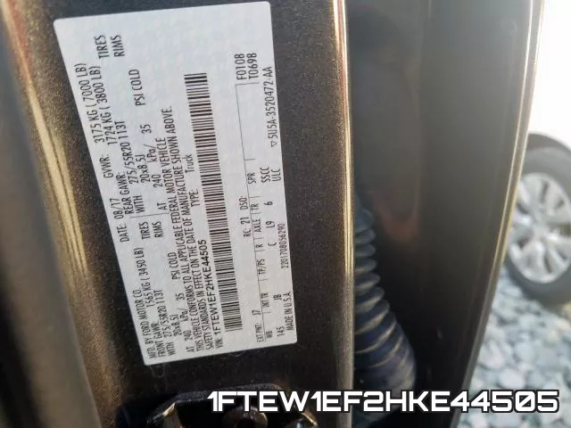 1FTEW1EF2HKE44505 фото 2