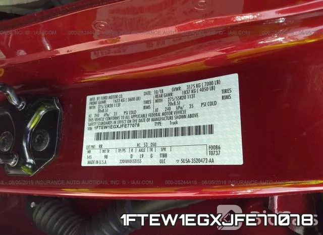 1FTEW1EGXJFE77078 фото 7