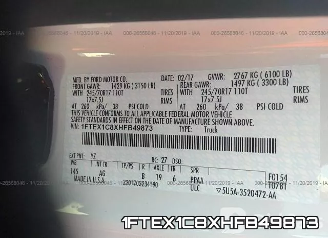 1FTEX1C8XHFB49873 фото 6