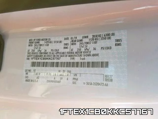 1FTEX1CB0KKC57767 фото 2