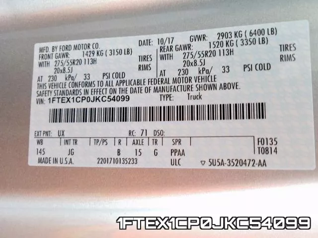 1FTEX1CP0JKC54099 фото 2