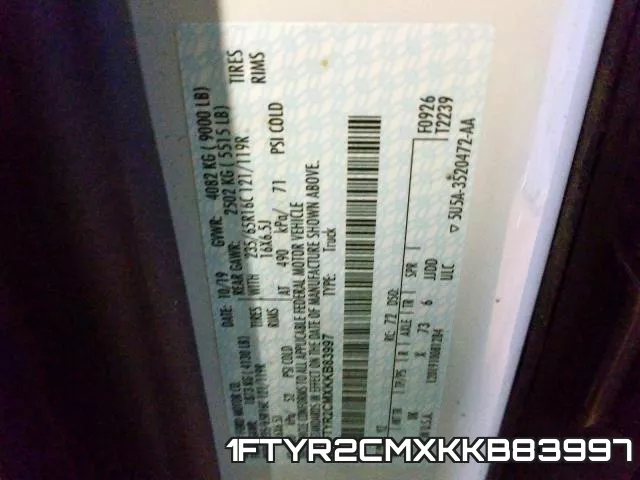 1FTYR2CMXKKB83997 фото 2