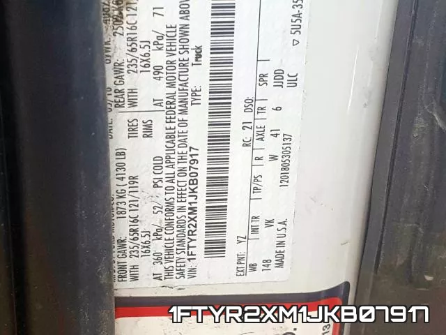 1FTYR2XM1JKB07917 фото 2