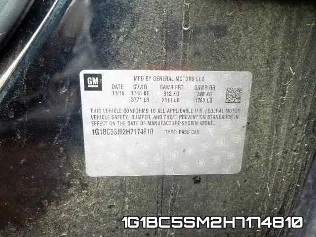 1G1BC5SM2H7174810 фото 2