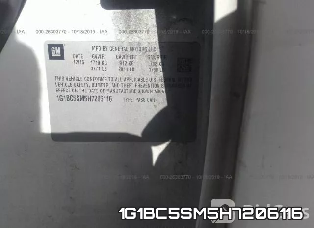 1G1BC5SM5H7206116 фото 9