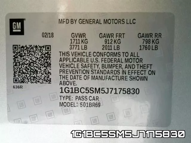 1G1BC5SM5J7175830 фото 2