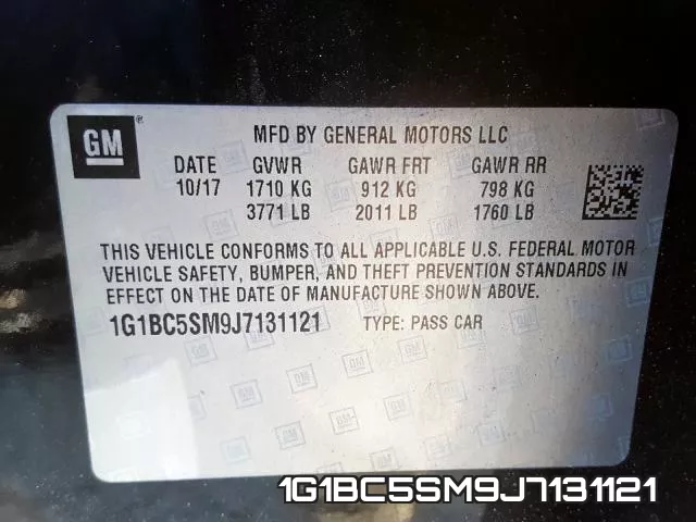 1G1BC5SM9J7131121 фото 2
