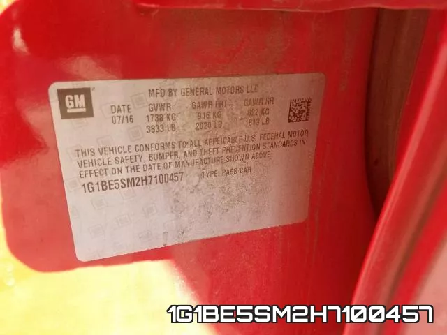 1G1BE5SM2H7100457 фото 2