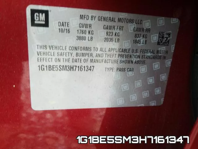 1G1BE5SM3H7161347 фото 2