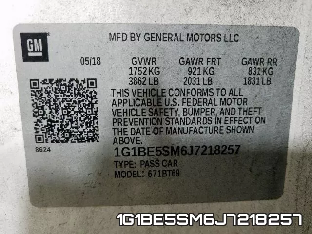 1G1BE5SM6J7218257 фото 2