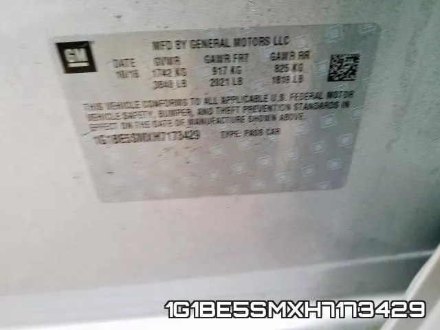 1G1BE5SMXH7173429 фото 2