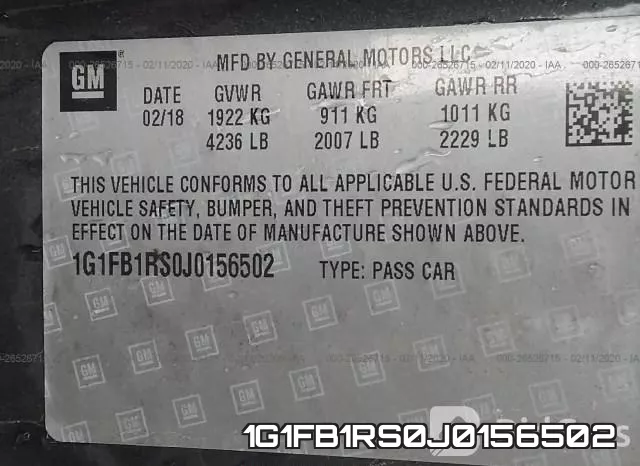 1G1FB1RS0J0156502 фото 8