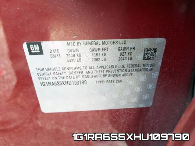 1G1RA6S5XHU109790 фото 2