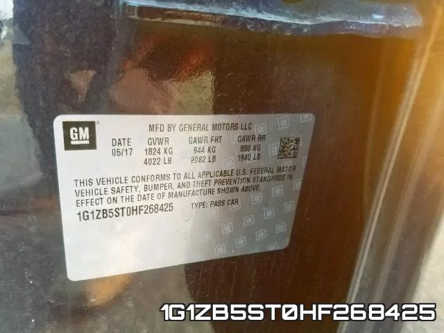 1G1ZB5ST0HF268425 фото 2