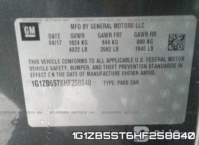 1G1ZB5ST6HF258840 фото 7