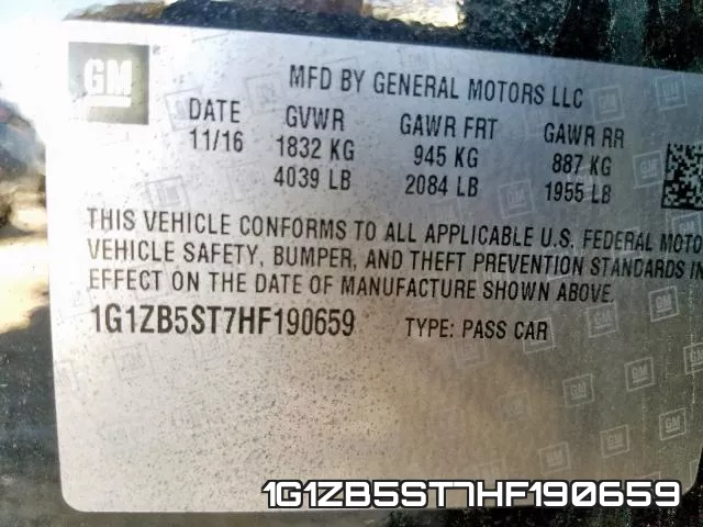 1G1ZB5ST7HF190659 фото 2