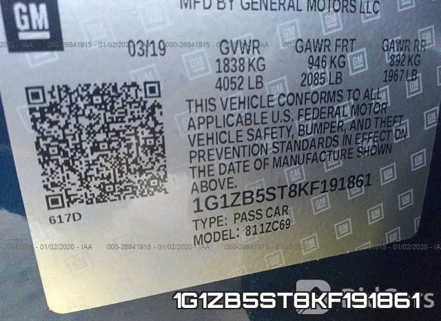 1G1ZB5ST8KF191861 фото 9