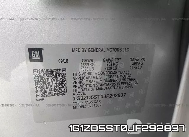 1G1ZD5ST0JF292837 фото 7