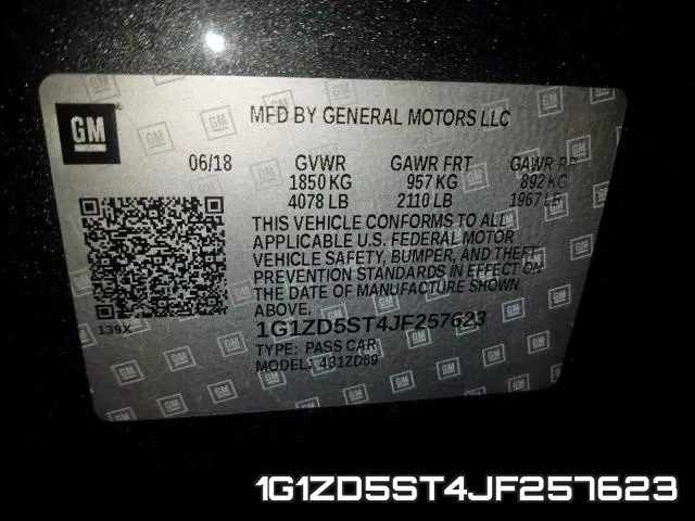 1G1ZD5ST4JF257623 фото 2