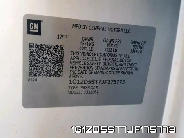 1G1ZD5ST7JF175773 фото 2