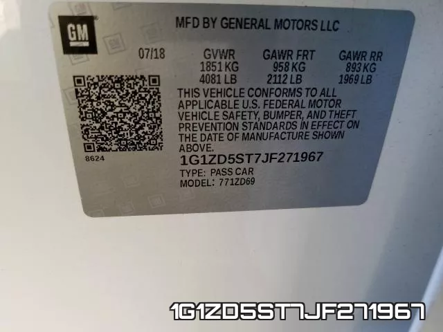 1G1ZD5ST7JF271967 фото 2