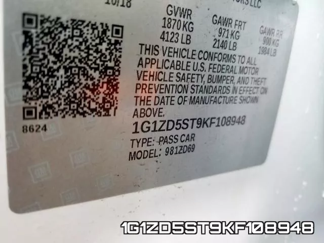 1G1ZD5ST9KF108948 фото 2