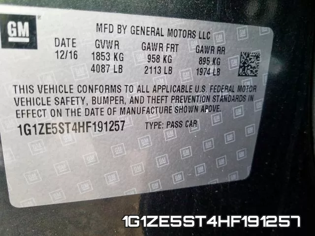 1G1ZE5ST4HF191257 фото 2