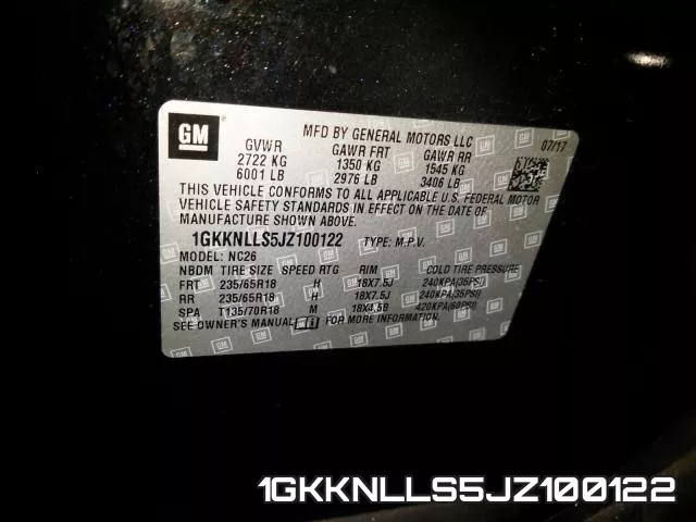 1GKKNLLS5JZ100122 фото 2