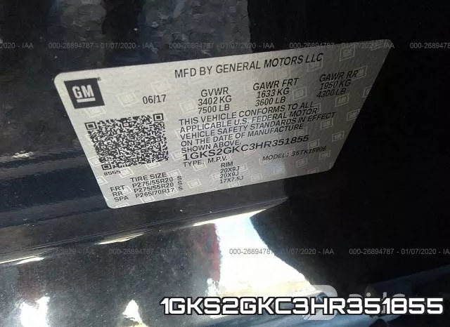 1GKS2GKC3HR351855 фото 10