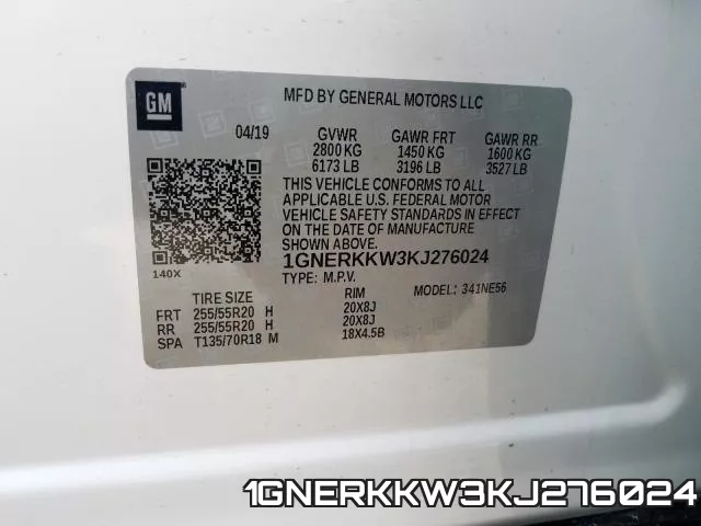 1GNERKKW3KJ276024 фото 2