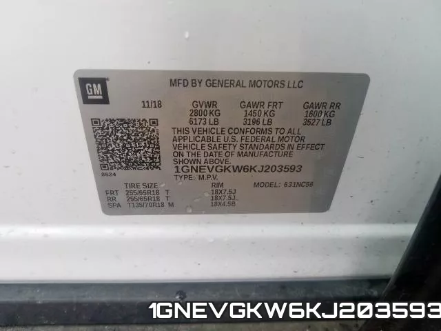 1GNEVGKW6KJ203593 фото 2