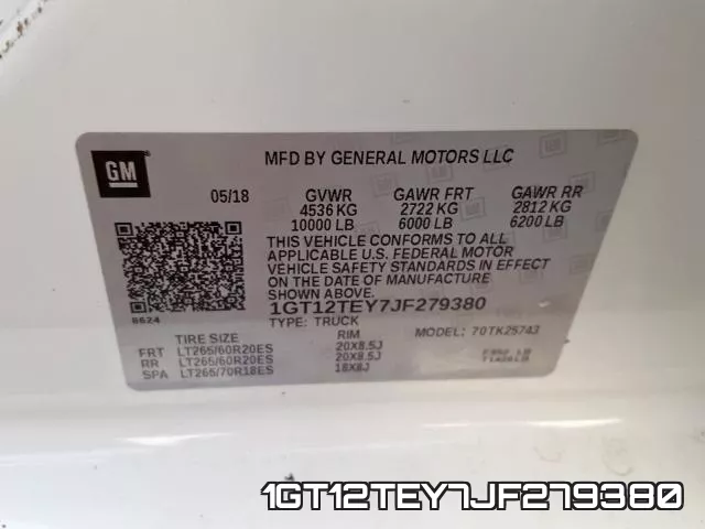 1GT12TEY7JF279380 фото 2