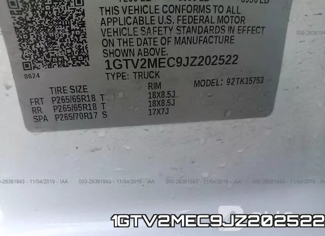 1GTV2MEC9JZ202522 фото 9