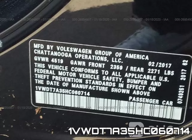 1VWDT7A35HC060714 фото 9