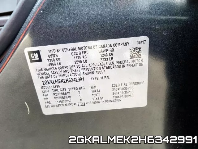 2GKALMEK2H6342991 фото 2