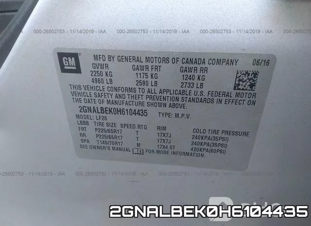 2GNALBEK0H6104435 фото 10