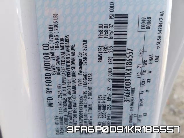 3FA6P0D91KR186557 фото 2