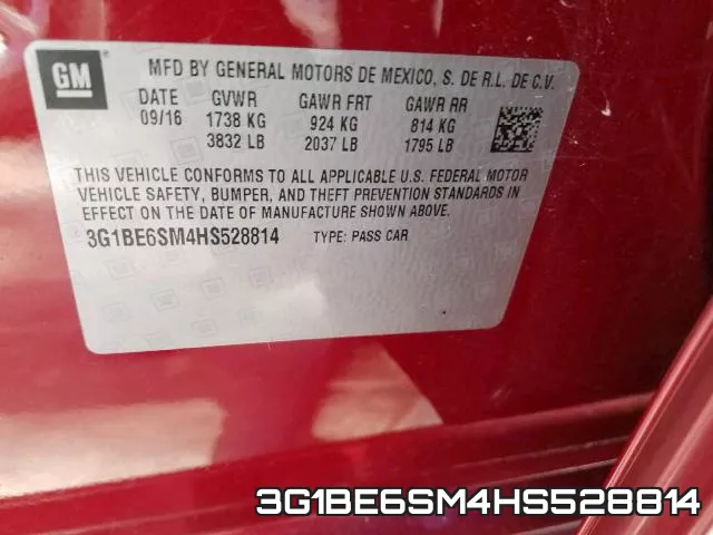 3G1BE6SM4HS528814 фото 2