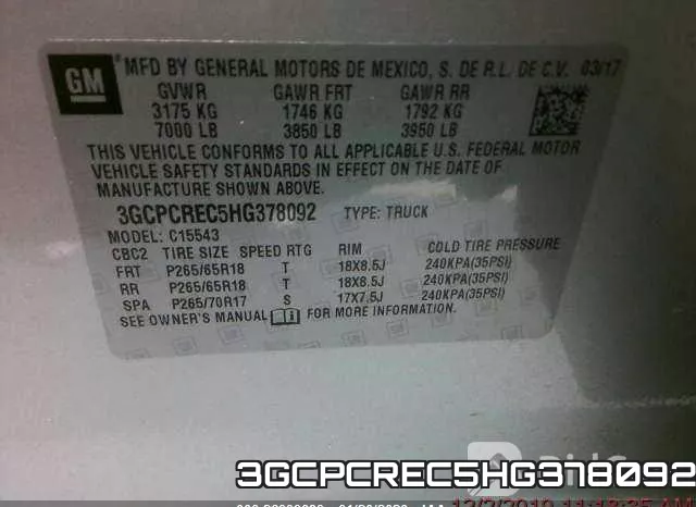 3GCPCREC5HG378092 фото 8