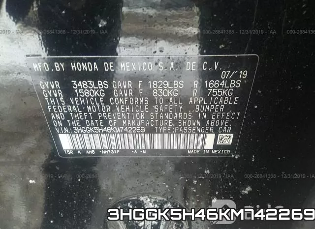 3HGGK5H46KM742269 фото 9
