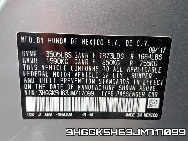 3HGGK5H63JM717099 фото 2