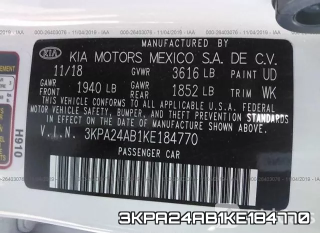 3KPA24AB1KE184770 фото 9