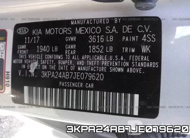 3KPA24AB7JE079620 фото 9