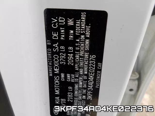 3KPF34AD4KE022376 фото 2