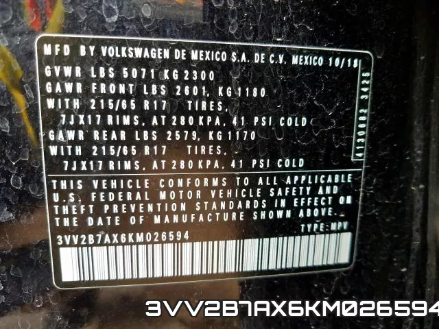 3VV2B7AX6KM026594 фото 2