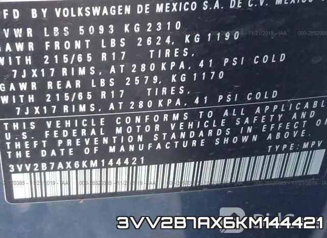 3VV2B7AX6KM144421 фото 9