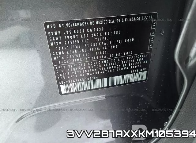 3VV2B7AXXKM105394 фото 5