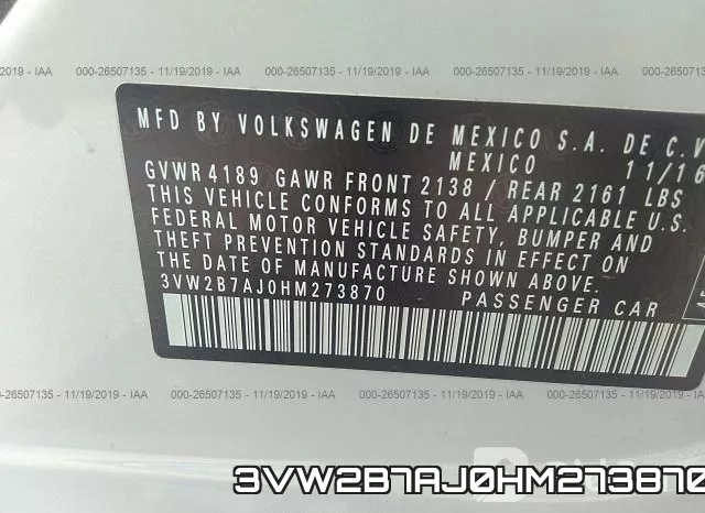 3VW2B7AJ0HM273870 фото 8