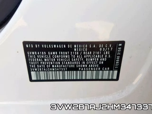 3VW2B7AJ2HM347337 фото 2