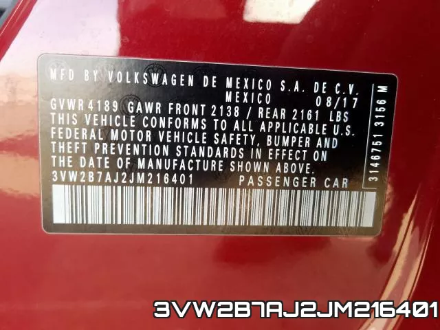 3VW2B7AJ2JM216401 фото 2